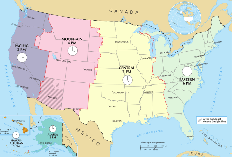 Time Zones of the United States